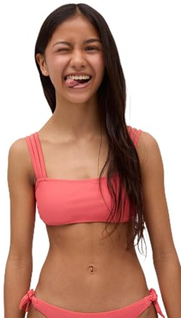 YSABEL MORA Top Bikini Juvenil Bandeau Liso para Chica con Estampado Moderno, Tirantes Variados para Ajuste, Combínalo con Braguita a Conjunto para Completar Tu Look de Playa Ideal