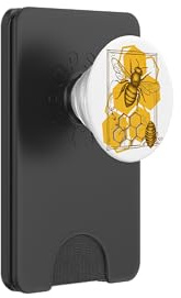 Bee Keeping Graphic with Honeycomb, Insect Nature Bees PopSockets PopWallet for MagSafe