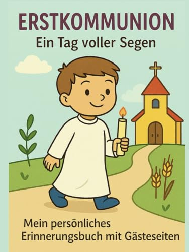 Erstkommunion Ein Tag voller Segen Mein persönliches Erinnerungsbuch mit Gästeseiten: Mit farbigen Symbolen, Platz für Fotos, Zeichnungen und ... zum Ausfüllen, Staunen und Festhalten.
