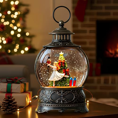 9.8 Christmas Snow Globe Water Lantern with Clara & Nutcracker Suite Scene Battery Operated or USB Powered Musical Lighted Holiday Decoration for Tabletop Display for Family and Friends