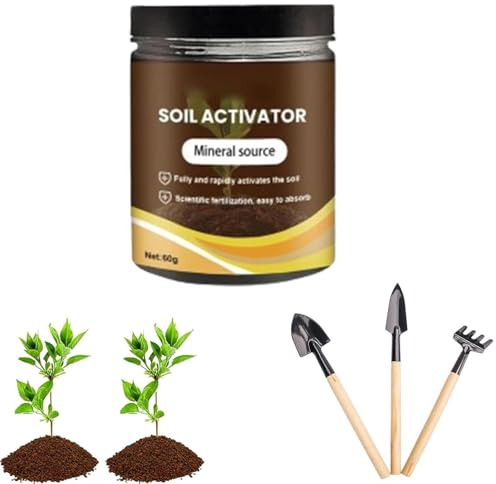 Attivatore del terreno per piante, fertilizzante liquido per piante da interno e da esterno,terriccio per invasatura e compost, integratore nutrizionale per la crescita delle piante (1PC,60G,1)