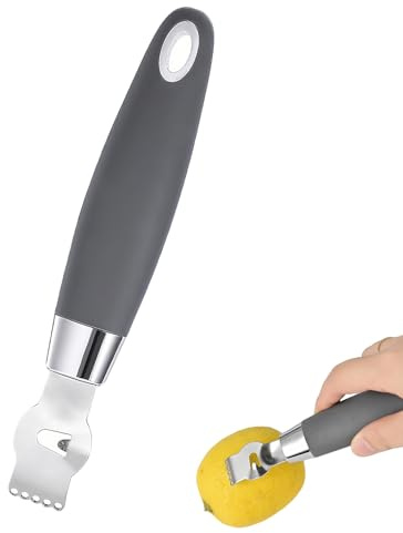Lemon Peeler Zester Tool, Ultra Sharp Citrus Zester and Channel Knife, Stainless Steel Lemon Twist Garnish Tool for Cocktails, Bar, Kitchen
