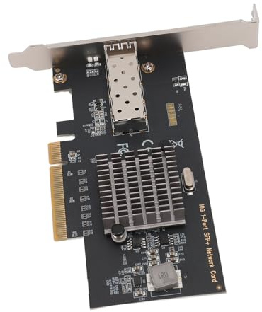 Denash Tarjeta de Red de Alta Velocidad de 10 GB para Computadoras, Adaptador Ethernet de Chip 82599en Resistente Al Desgaste para Servidor, IEEE 802.3X para Aplicaciones con Alto Ancho de Banda