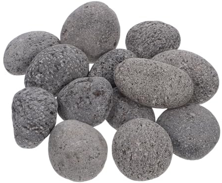 BESPORTBLE Pierres de Foyer en Roche Volcanique Naturelle 3-5 Cm pour Brasero Extérieur et Cheminée Intérieure, Pierres à Feu Réutilisables 1 Kg pour Décoration et Chauffage D’ambiance