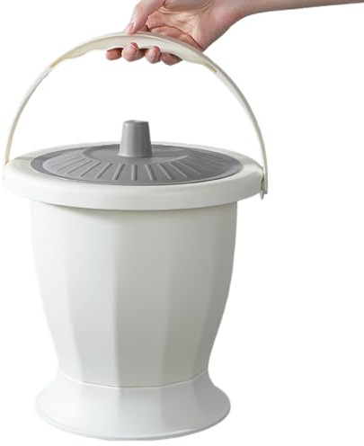 Pot de chambre avec couvercle et maniable de lit épais Pan lit lavable non glissement PP Toilet portable avec base détachable Bouteille d'urinoir réutilisable pour adultes pour enfants