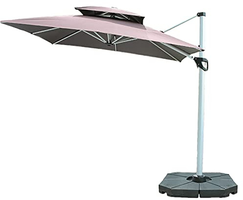 QYYZTQY 2.5m Square Cantilever Parasol, Hanging Roman Umbrella, Outdoor Patio Garden, Can be rotated °