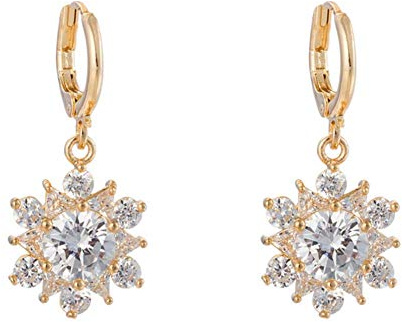 ZCCZJS Diamantörhängen Hoopörhängen, eleganta kristallörhängen smycken gåva (RD A) (VIT A)