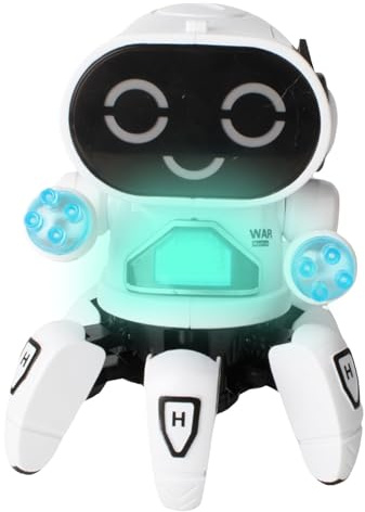 Bläckfiskformad – Musiklöpande leksaksrobot, interaktiv sensorrobot, underhållning med blinkande, rolig kreativ spelenhet, följeslagare för hemaktiviteter, för inlärning bin