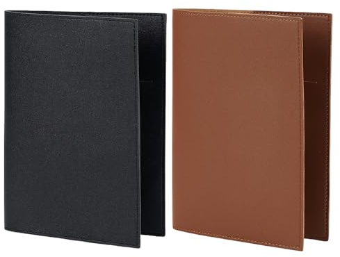 WEBEEDY 2 colores A5 Funda de cuero sintético recargable, cubierta de cuaderno A5 gris/negro, fundas para libros de tapa dura, escritura, viajes, cuaderno de bocetos, planificador de trabajo, regalo