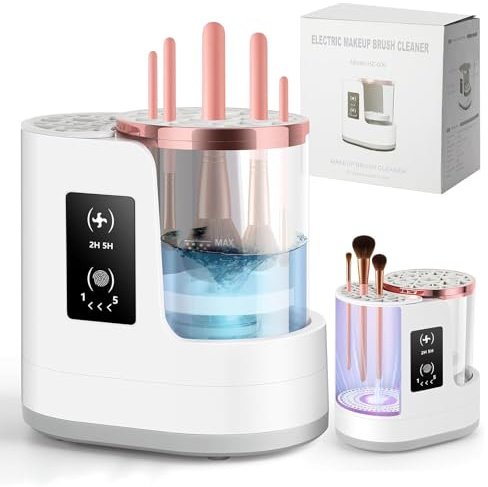 3 IN 1 Makeup Brush Cleaner Machine and Dryer with Drying & Disinfecting functions for Travel Home Use, Electric Makeup Brush Cleaner for Makeup Lovers & Professionals (White)