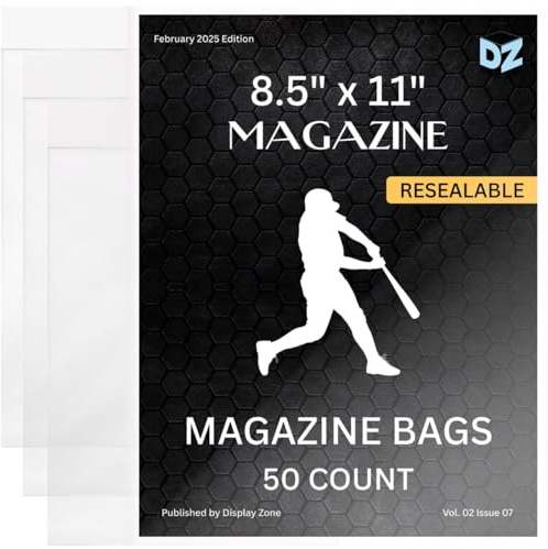 (50 Sleeves) Display Zone Resealable Magazine Bags Protectors for Collector