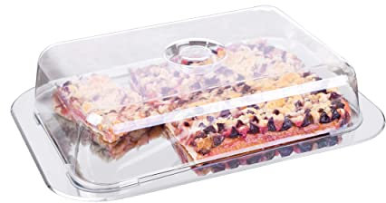 CHG SET 691AMAZ-10 Vassoio di metallo con campana, Argento, 42 x 31 x 8.5 cm