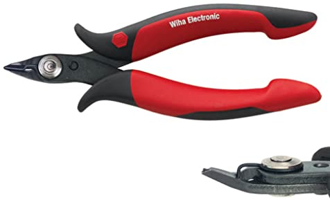 Wiha 56813 Precision Electronic Diagonal Full Flush Cutters With Wire Trapping Spring. 5-Inch
