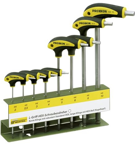 PROXXON 22650 Satz L-Griff Innensechskant HEX HX Schraubendreher 2-10mm mit Halter