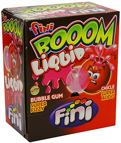Fini Chicle Liquid Boom 6D Gomme da Masticare Ripiene alla Fragola Box da 200 Unità