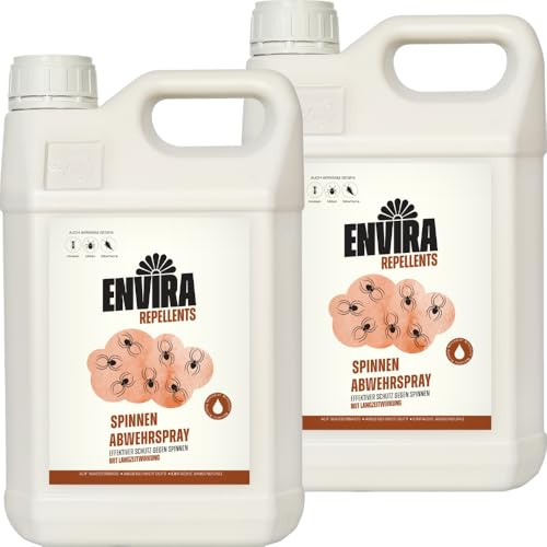 Envira Spinnenspray 2 x 5 Liter - hochwirksam gegen Spinnen in der Wohnung | Spinnen Spray mit Langzeitwirkung - effektive Spinnenabwehr, Mittel gegen Spinnen für Haus, Keller und Garten