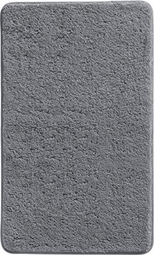 Erwin Müller Badematte, Badteppich, Badvorleger Rhodos Uni rutschhemmend anthrazit Größe 60x100 cm - ultraweich, extrem saugfähig, flusenarm