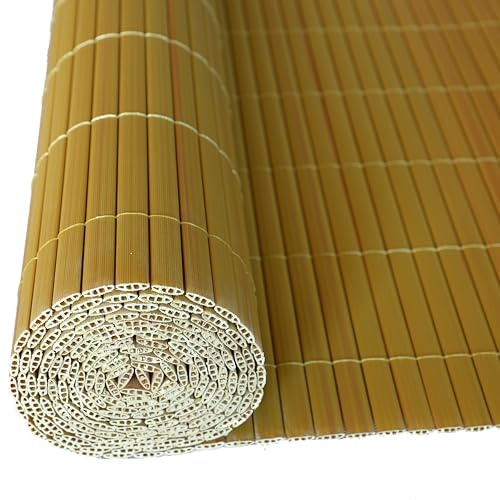 ESTEXO PVC Sichtschutzmatte aus Kunststoffröhrchen Bambus 1,60 x 3 m