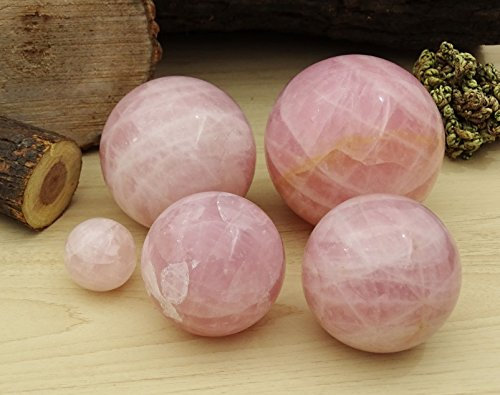 La curación de Cristal de Cuarzo Rosa Reikiera Bola de Piedra Natural de la Piedra Preciosa de la Esfera de Reiki con el Anillo Stand, Seleccione un tamaño