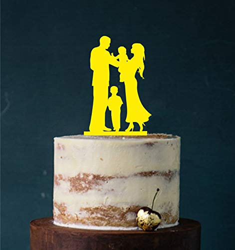 Cake Topper, Tortenstecker, Tortenfigur Acryl, Tortenständer Etagere Hochzeit Hochzeitstorte (Gelb)
