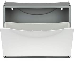 Kreher Schuhkipper, Schuhschrank, Schuhbox aus Kunststoff, Weiß | Fasst ca. 3 Paar Schuhe, stapelbar und flexibel erweiterbar. Abwaschbar und leicht zu reinigen.