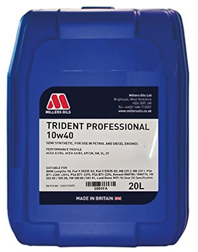 Millers Oils Trident 10w40 A3/B4 Teilsynthetisches Motorenöl, 20 Liter Fass
