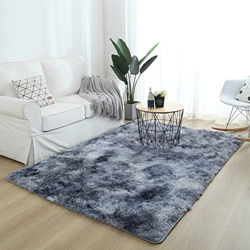 CHBIN Hochflor 200x240cm Carpet Wohnzimmer Nachahmung Wolle Teppich Fellteppich Longhair Einfach zu Säubern für Esszimmer oder und Die Küche Cafe Lounge Sofas Usw, Dunkelgrau