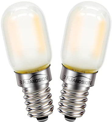 Ruiandsion Ampoule LED E12 1W Veilleuse 220V Chandelier Lumière Décorative Candélabre Lampe Pendentif Extérieur Chambre Appliques Murales, Blanc Chaud (Lot de 2)