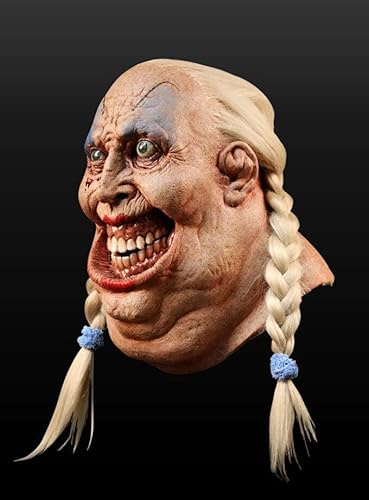 Maskworld Dicke Zombie Bauerstochter Maske des Grauens aus Latex - ideal für Halloween, Karneval, Motto- & Grusel-Party