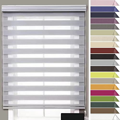 Verdunkelungsrollo Seitenzugrollo 45x180cm Sonnenschutz Deckenmontag Sonnenschutzrollo Rollo Doppelrollo Doppelrollo Fensterrollo für Fenster und Sichtschutz, Weiß