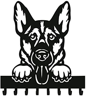 Generico Wand-Schlüsselanhänger in Hundeform mit 8 Haken, moderner Wandaufhänger für Eingang, Küche, Geschenk, Heimdekoration, Hundeleinenhalter (Deutscher Schäferhund)