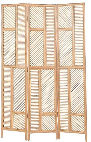 Raumteiler aus Rattan natürlich/beige 117 x 180 cm 3-teilig Paravent Lamezia