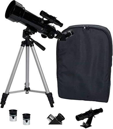Teleskop HD Langlebiger astronomischer tragbarer Refraktor, vollständig beschichtete Glasoptik, mit 5 * 24-Sterne-Suchspiegelstativ und Tasche, ideales Teleskop für Anfänger