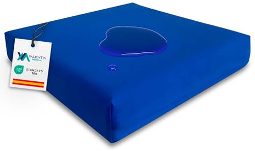 VALENTIA MEDICAL – Cojin Antiescaras Impermeable Viscoelástico 42x42x8 cm – Cojin coxis, Cojin Antiescaras Silla de Ruedas, Coche, Cojin Silla Oficina, Funda Extraible - Fabricado en España