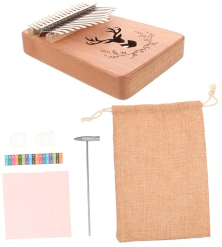 VICASKY Daumenklavier Quadratisches Holz-mbira Mbira Für Erwachsene Und Junge Mädchen Fingerklaviermbira Sofort Spielbereit Mit Justierbaren Tönen Für Musikliebhaber