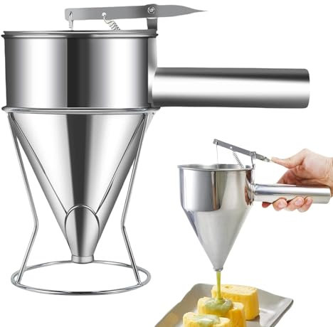 Dough Dispenser, Pancake Mixing Dispenser, Stainless Steel Dispenser with Removable Handle, Dispenser for Pancake Dough, Syrup and Cupcake Dough for Baked Goods
