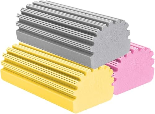 Spugna per pulizia bagnata, Spolverino per piumino, Spugna per pulizia bagnata, Spugna per rimozione sporco, Spugna per spolverare riutilizzabile, Confezione da 3, Grigio, Giallo, Rosa