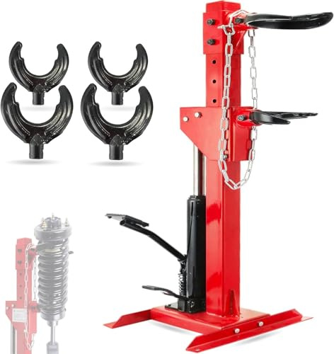 MOTOOS Hydraulic Strut Spring Compressor 3 Ton with 4 Snap 6600lbs with 4 Snap Joints Hydraulic Auto Strut Coil Spring Compressor Tool, Red