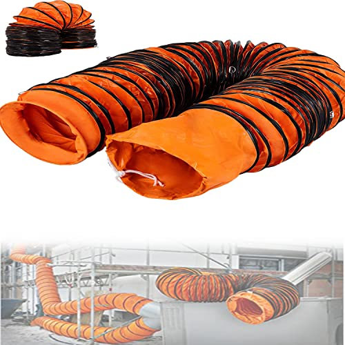 LZDOYY Lufttransportschlauch Lüfterschlauch Lüftungsleitung PVC Lufttransportschlauch Warmluftschlauch Orange Belüftungsschlauch für Heizgebläse,5M-35CM