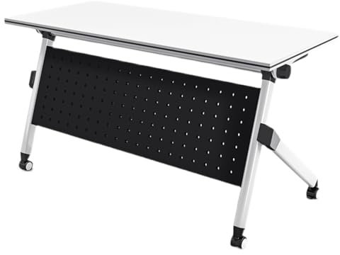 Mobiler Konferenzraumtisch, Rolltisch, Trainingstisch mit Rollen, rechteckig, Seminar-Tisch, einfache Montage, zusammenklappbarer Konferenztisch (1 Stück, 120 x 49,8 x 74,9 cm)