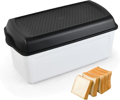 Focenat Boîte à Pain avec Séparateur et Couvercle Bread, Boite a Pain Chauffable, Boite à Pain, Garder la Fraîcheur Longtemps Huche à Pain, Grande Boîte à Pain pour Sandwich Grillé (33 x 17 x 15 cm)