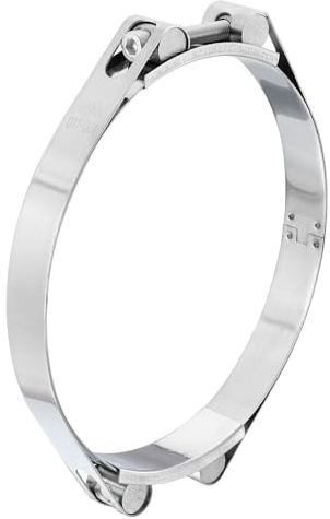 sourcing map T-Bolt Hose Clamp, 304 Stainless Steel Intake Soft Hose, Clamp Range 160-170mm for 6.69 Hose ID, T-Clamps for Automotive, Intercooler, Radiator, Silver