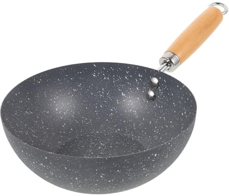Cabilock Padella Wok Piccola 20cm Antiaderente in Marmo per Cucina di Tutti i Giorni, Multifunzione per Frittura e Cottura Veloce, Utensile Essenziale per Casa e Regalo Inaugurazione