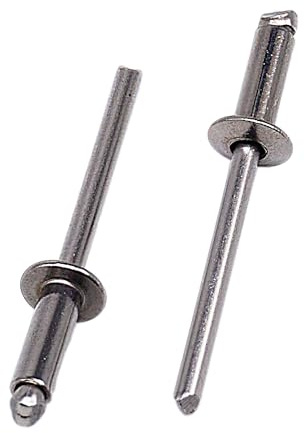 SKIR'CO (50 Stück) Edelstahl Blindnieten 4,0 x 12 mm Kuppelkopf Popnieten DIN 7337 A2 Nieten