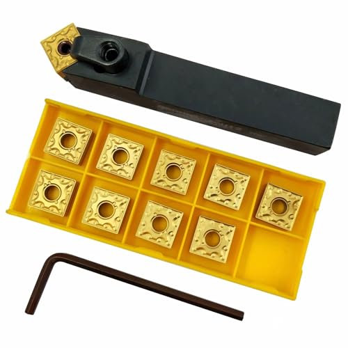 ASZLBYM 5/8 Barra di alesatura per utensili di tornitura MSDNN1616H12 16mm Portautensili per tornitura esterna per tornio e 10 pezzi SNMG120404-MA/SNMG432 indicizzabili Inserti in metallo duro