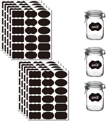 Fenglin-joy Tafeletiketten,180 Pcs wasserdichte Etiketten selbstklebend Wiederverwendbarer Tafeletiketten Etiketten Küche für Aufbewahrungsbehälter, Speisekammer, Büro Hochwertige Küchenetiketten
