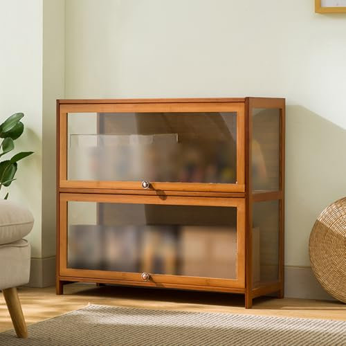 Moderne, klare Glasvitrine für Wohnzimmer, Büro, 2. Etage, 60 cm Breite