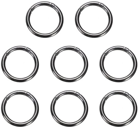 QUARKZMAN 8Pz Moschettoni per Borse, 41mm/1 5/8 Anelli a Molla O Ring in Metallo Portachiavi Accessori Uncinetto Fibbia a Scatto Tonda per Borsa a Tracolla Lanyard Pelle DIY, Gunmetal