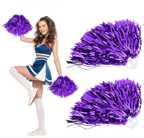 Cheerleader Pompons, 2 Stück Pompoms Cheerleading mit Handle, Sportteams Pompons, Tanzpuschel, Cheers Ball, für Sportveranstaltungen Tanz Party Ballspiele Karnevalspartys Verwendet (F)