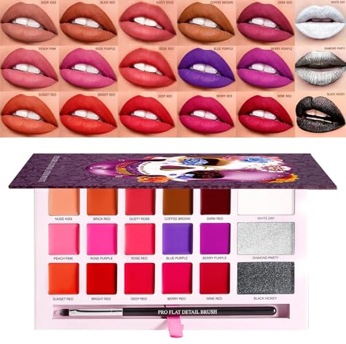 Palette di rossetti, palette di lucidalabbra - Rossetto idratante per donne da donna a 18 colori,Cosmetici per la ragazza di lunga durata Cosmetici Cosmetici Crema di consistenza morbida per appuntame